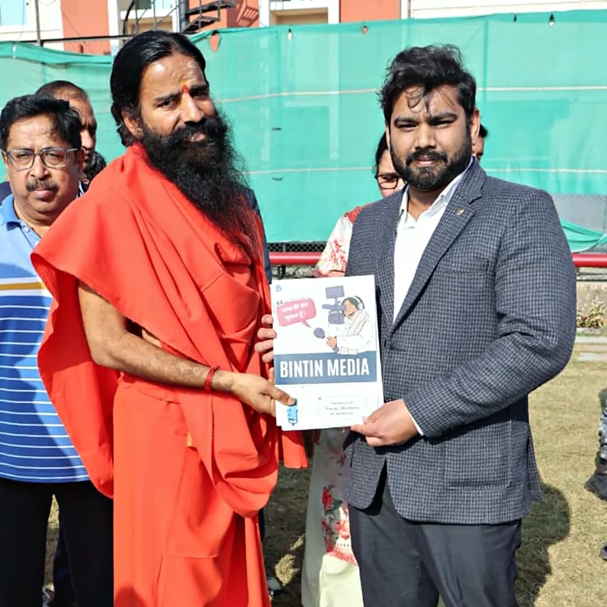 Baba Ramdev with Bintin Media Magazine and Nitin Vashisth