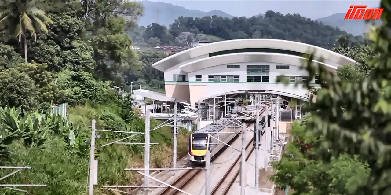 Electric train at a railway station in Malaysia, an overseas IRCON International project, from the IRCON corporate film