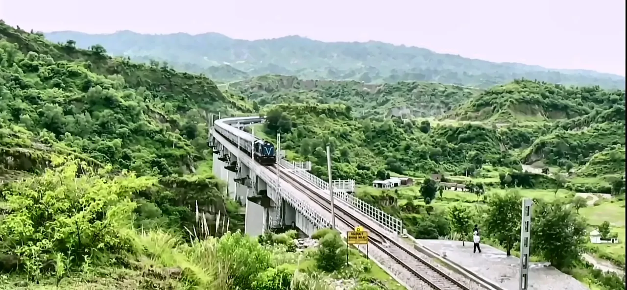 IRCON railway viaduct drone shot from corporate film