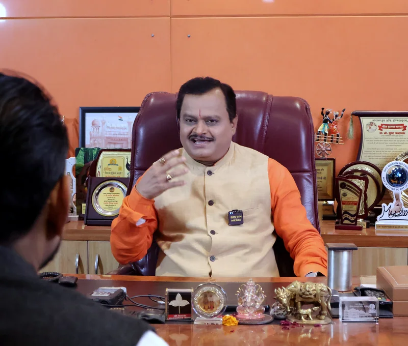 Suresh Chavhanke, Chairman and Editor-in-Chief of Sudarshan News, interviewed by Bintin Media for a documentary